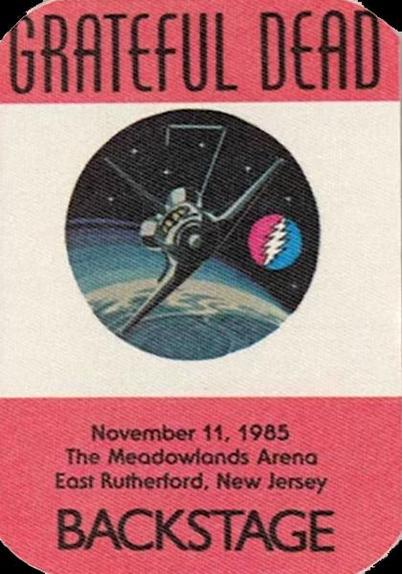 Grateful Dead backstage pass depicting space shuttle
