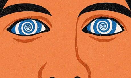 illustration of eyes with spinning shapes inside