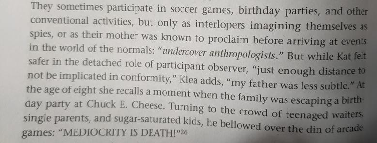 book excerpt about Terence McKenna freaking out at a Chuck E Cheese