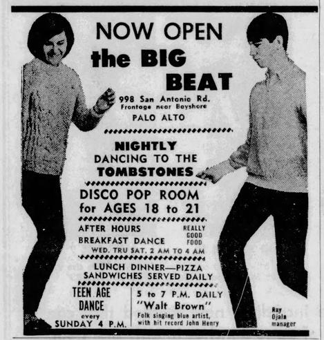 newspaper ad advertising the Big Beat, with teens dancing