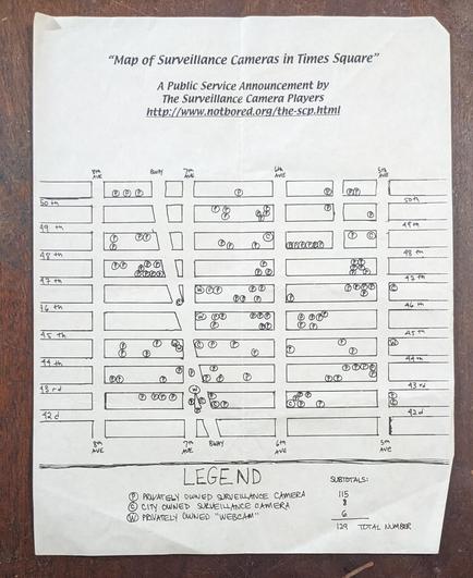 map of surveillance cameras in times square 