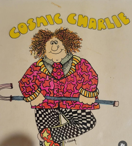 Cosmic Charlie illustration signed by K. Haring