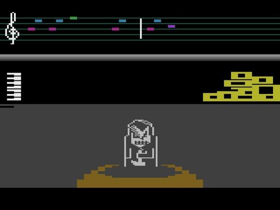 screengrab from Mark of the Mole with musical staff and mole character