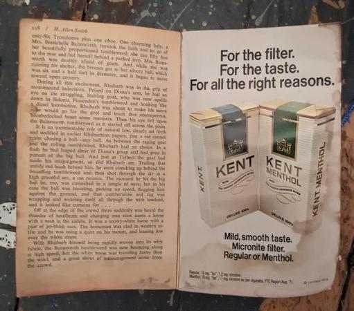 paperback with ad for Kent cigarettes 