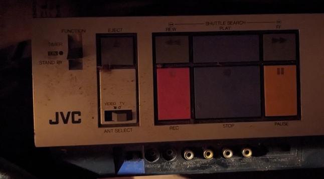 VCR with big colorful buttons 