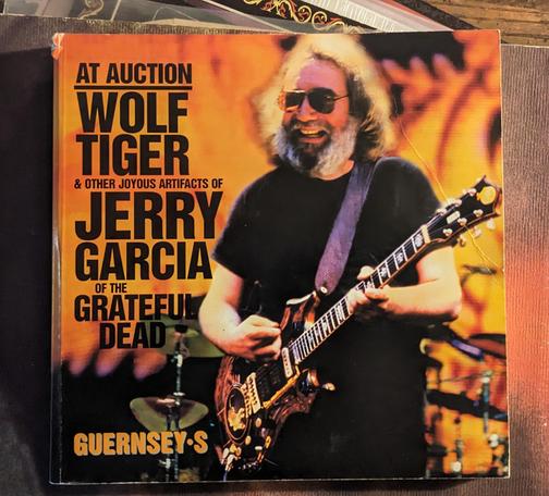 catalog for auction with photo of Jerry Garcia