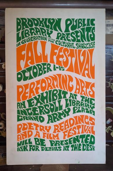 psychedelic poster for Brooklyn Public Library fall festival