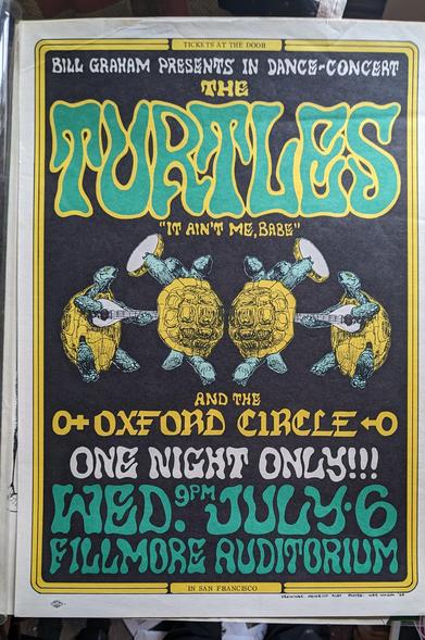 The Turtles poster, Fillmore Auditorium