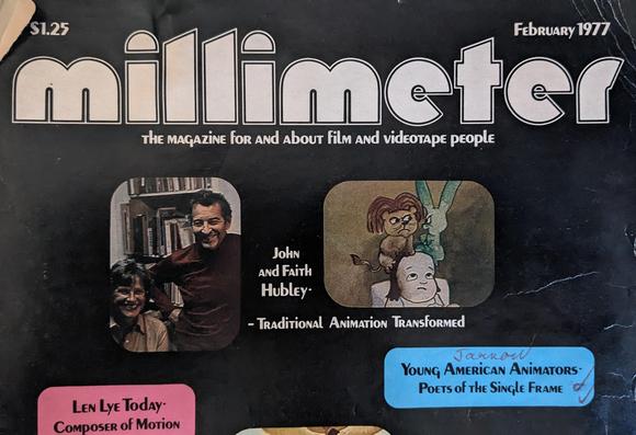 Millimeter cover with Faith and John Hubley and Young American Animators