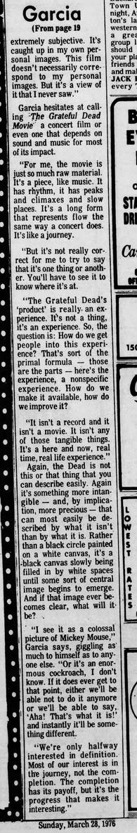 continuation of Jerry Garcia newspaper interview