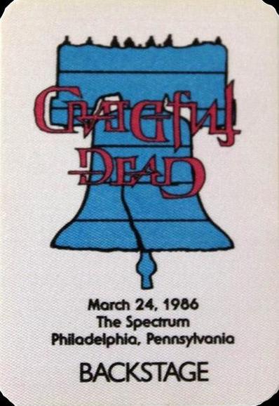 Grateful Dead backstage pass with Liberty Bell