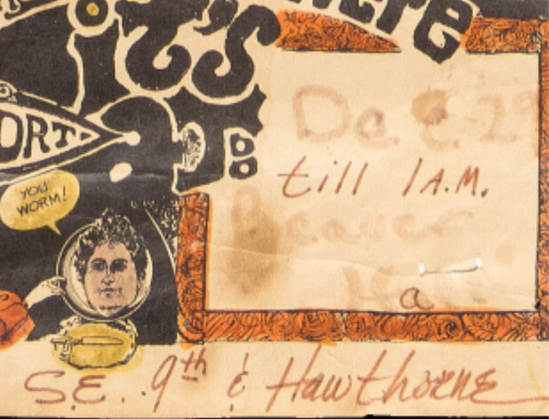 detail of poster listing date and venue 