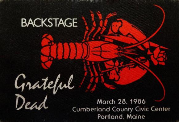 Grateful Dead backstage pass with lobster