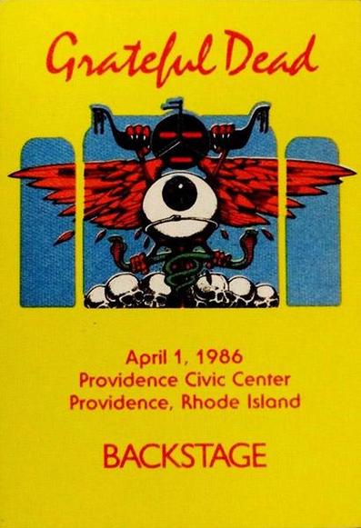 Grateful Dead backstage pass with flying eyeball