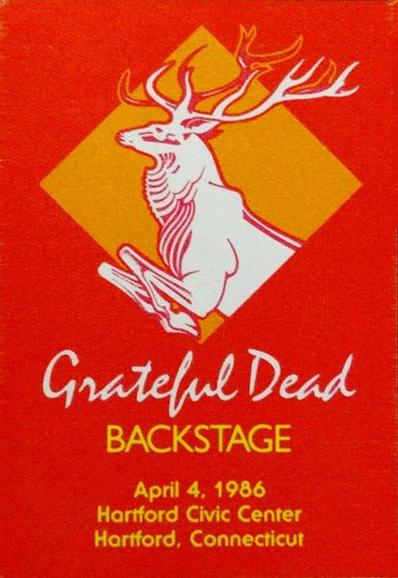 Grateful Dead backstage pass featuring jumping deer
