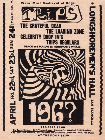 ad for Trips '66 at Longshoremen's Hall