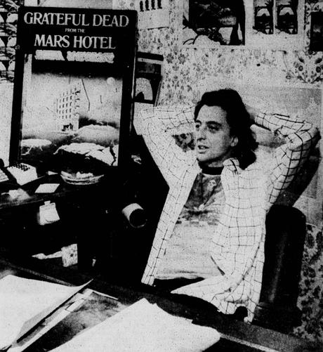 Ron Rakow at his desk at Grateful Dead Records
