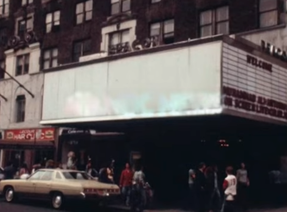 empty marquee at Beacon Theatre plus street scene