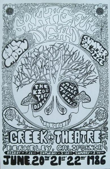 fan made art for Grateful Dead shows at Greek Theatre
