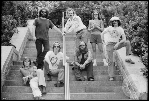 the Grateful Dead pose on stairs in Central Park