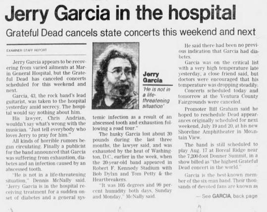Jerry Garcia in the hospital