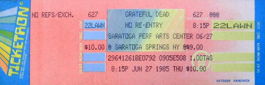 Grateful Dead Ticketron ticket