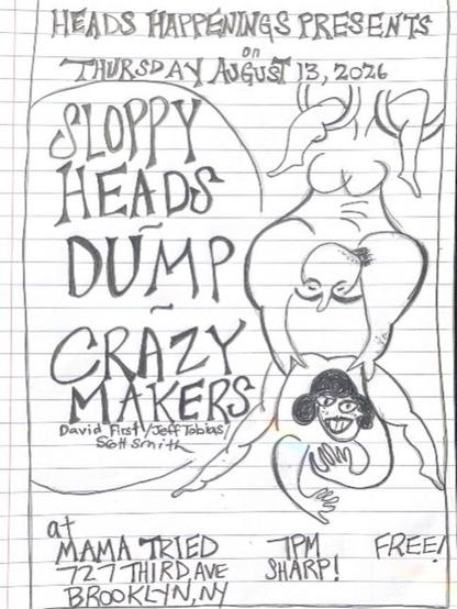 flyer for Heads Happenings at Mama Tried, featuring trapeze artists