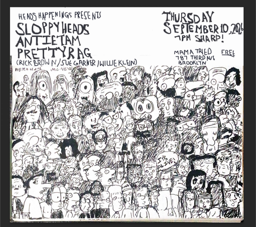 flyer for performance as described in post with illustration of many people in crowd