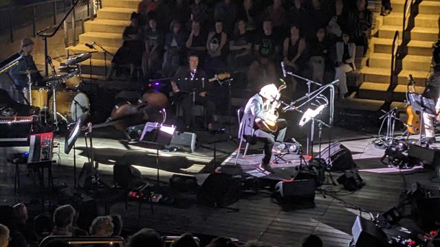 Marc Ribot plays guitar with elongated shadow