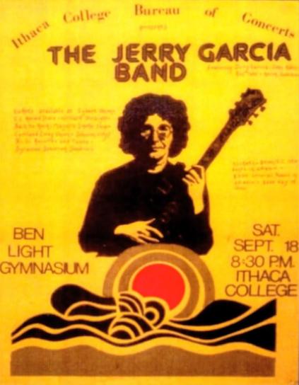 poster for Jerry Garcia Band at Ben Light Gymnasium