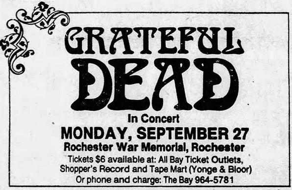 h In Concert
MONDAY, SEPTEMBER 27
Rochester War Memorial, Rochester
Tickets $6 available at: All Bay Ticket Outlets,
Shopper's Record and Tape Mart (Yonge & Bloor)
Or phone and charge: The Bay 964-5781
