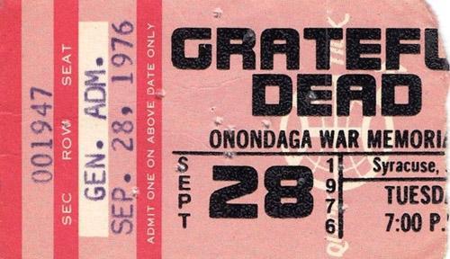ripped Grateful Dead ticket stub