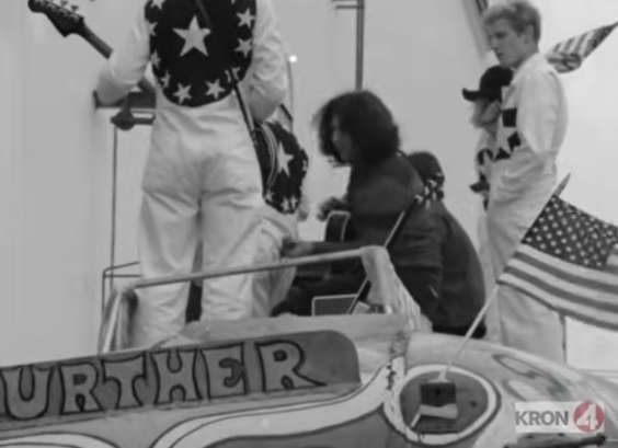 Jerry Garcia jams with the Merry Pranksters' band