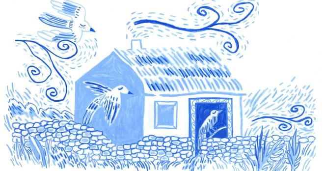 Illustration by Megan Luddy from Ninety-Nine Words for Rain (and One for Sun) by Manchán Magan