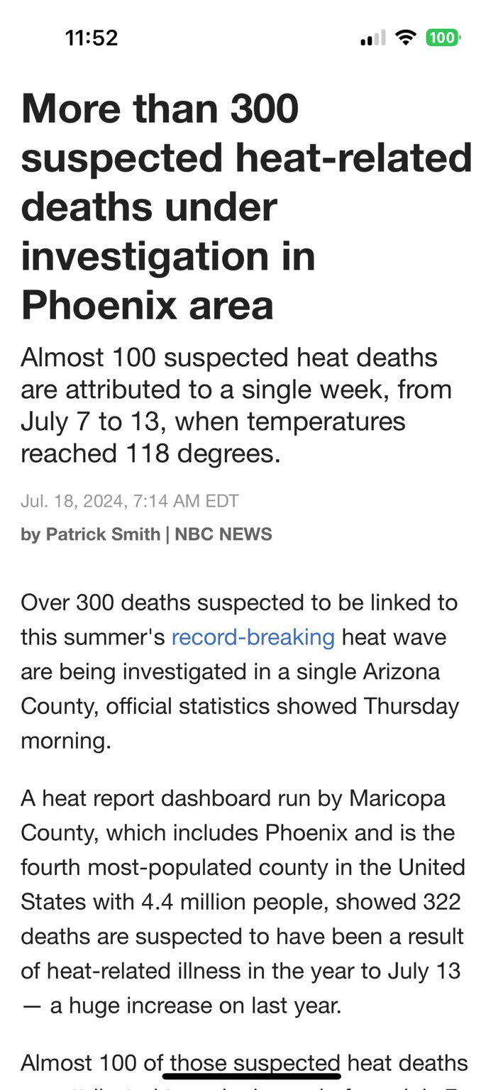 Climate change involved in 300+ deaths in Arizona