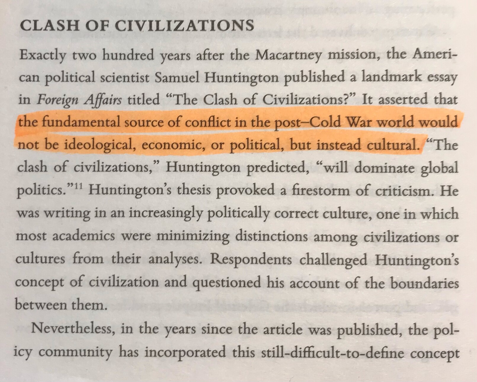 Foto aus Graham Allison - Destines For War, S. 136 ff. Kapitel "Clash Of Civilizations". Mit Markierungen.