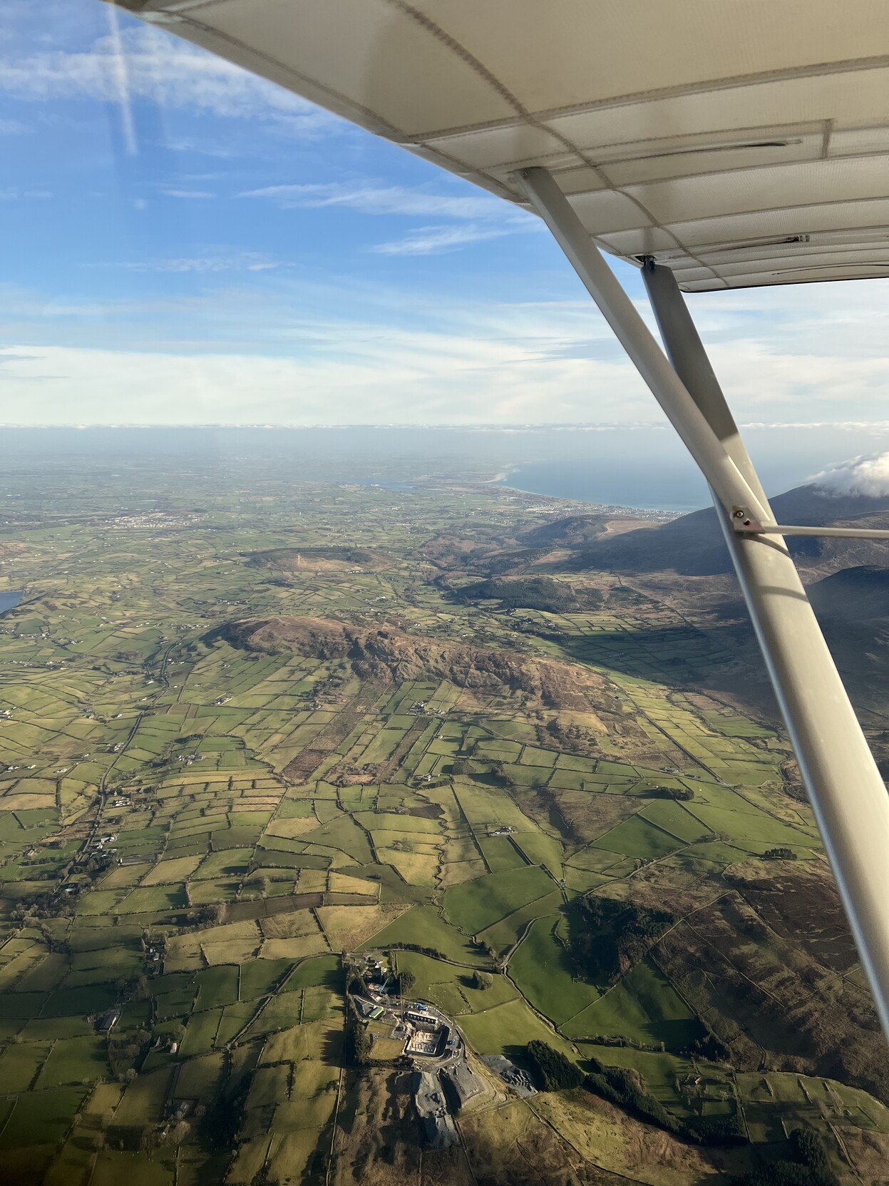 Newcastle at the foot of Slieve Donard see from the sky