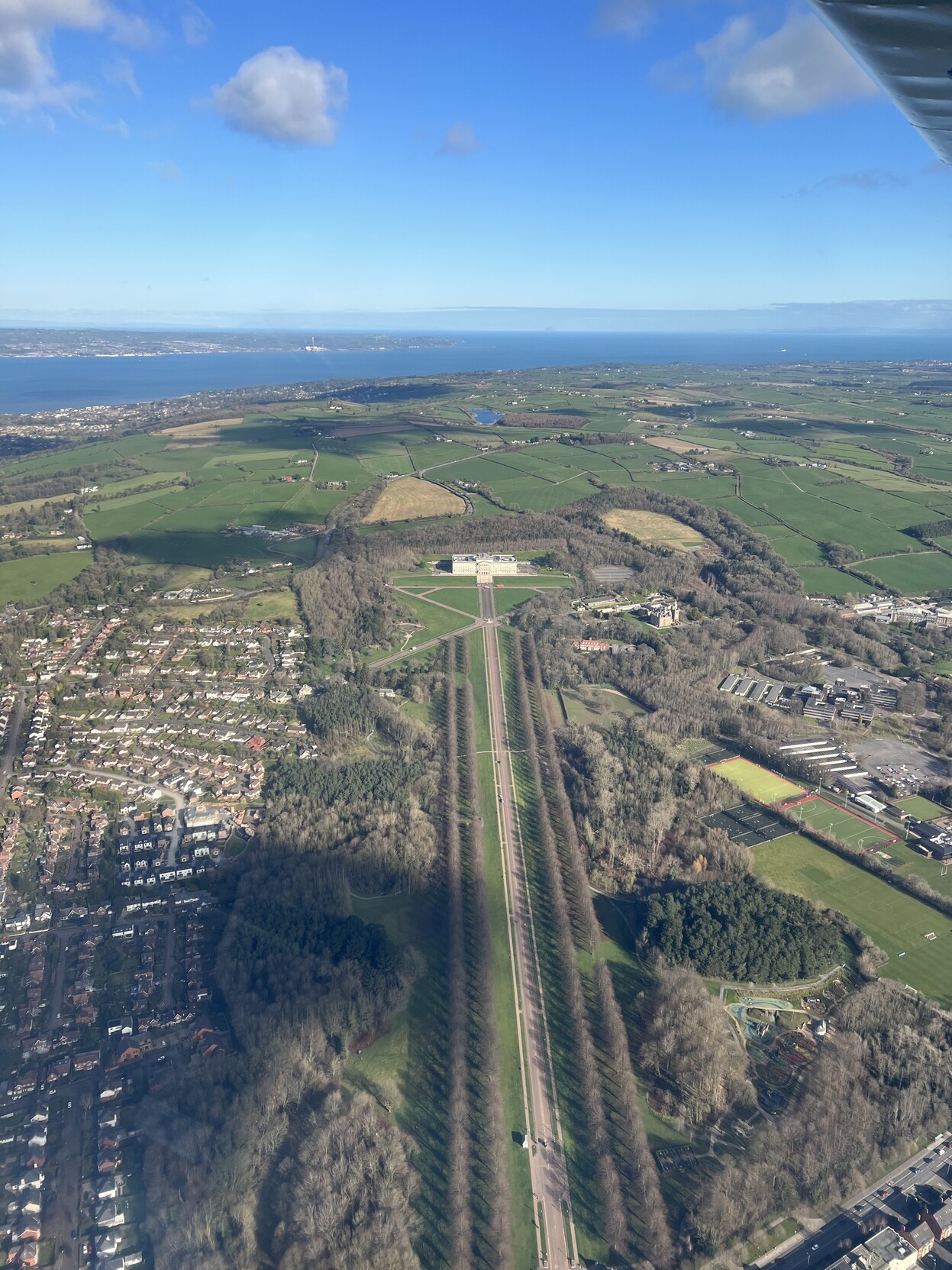 Stormont and the long road leading to it seen from above