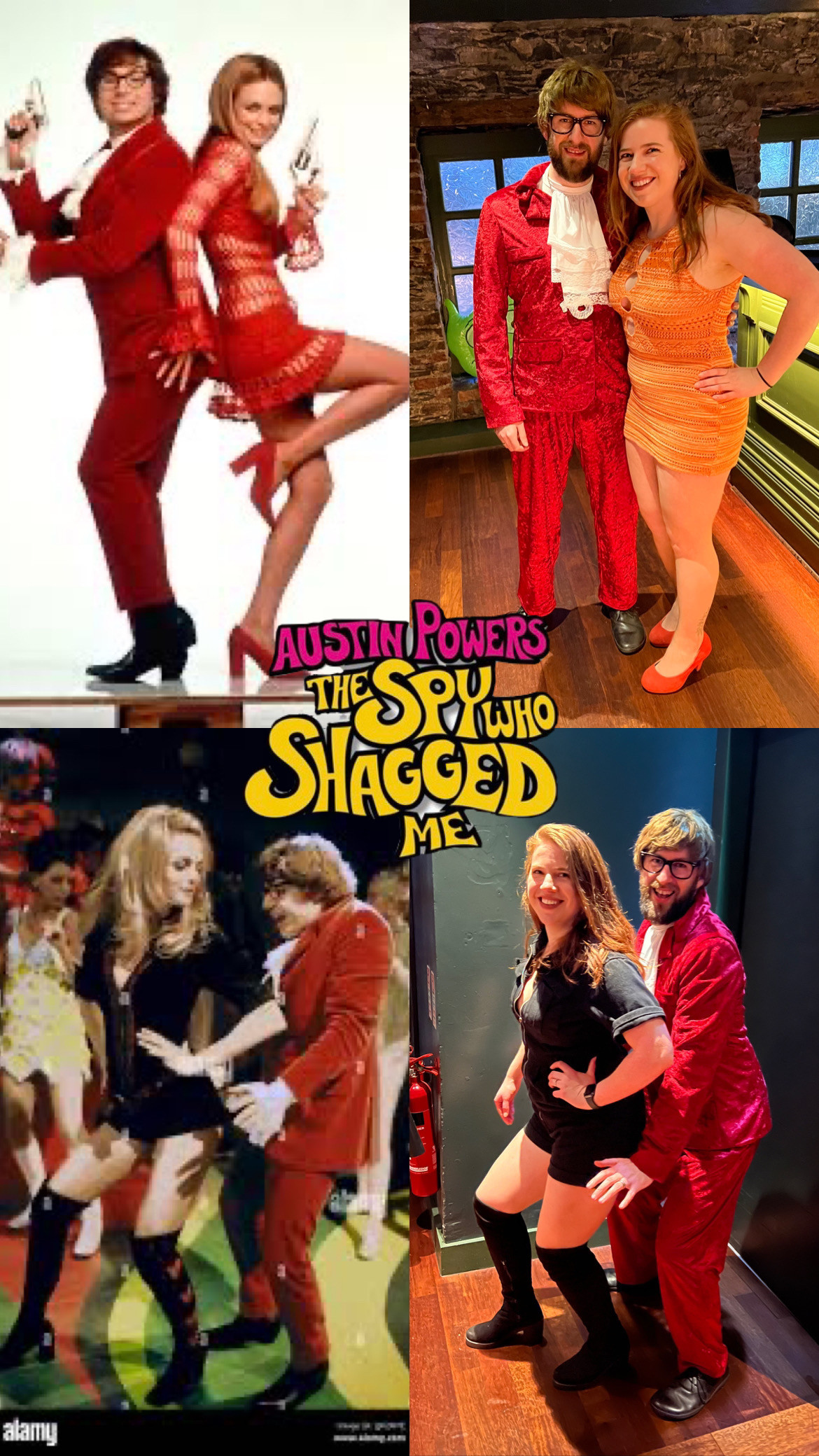 Collage of Ellie and I striking poses from the film along with the actual actors striking the same poses.