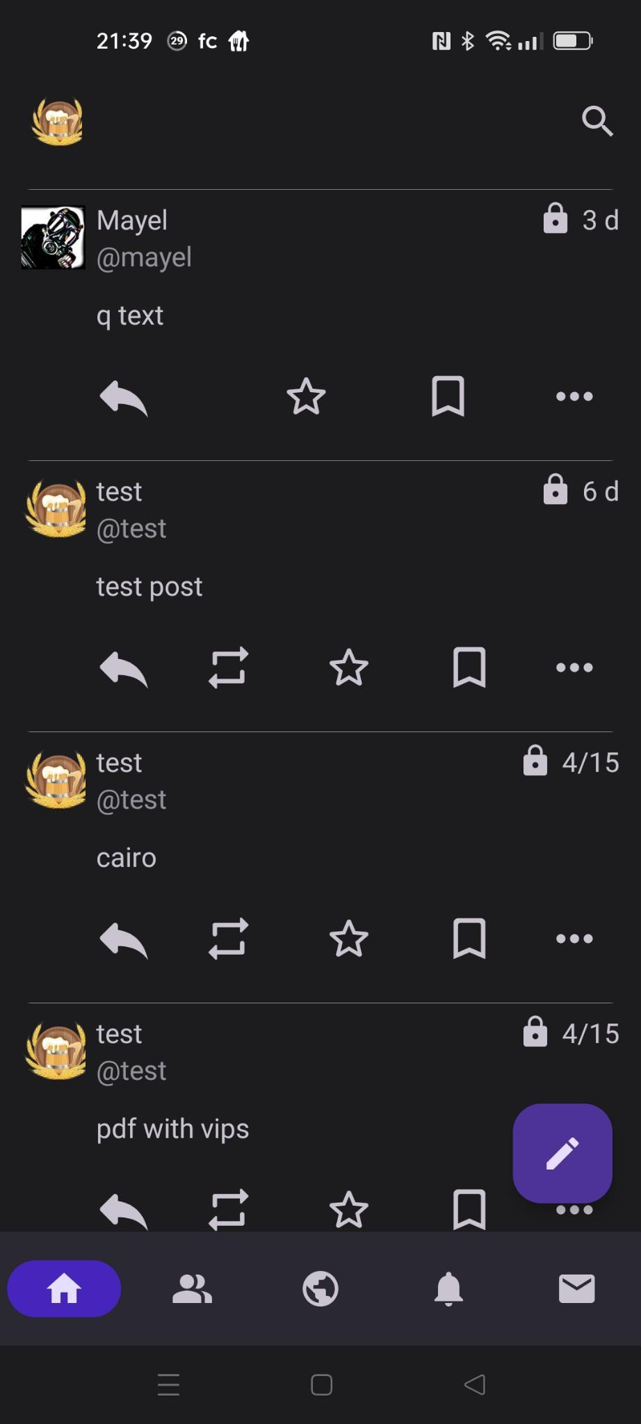 Screenshot of a Bonfire feed in the Fedilab client app Screenshot of a Bonfire feed in the Fedilab client app