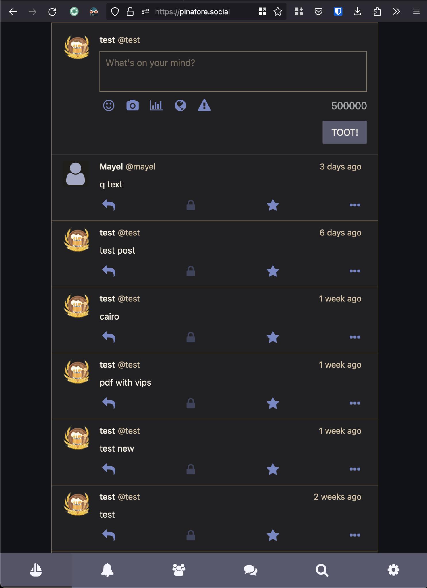 Screenshot of a Bonfire feed in the Pinafore client app Screenshot of a Bonfire feed in the Pinafore client app