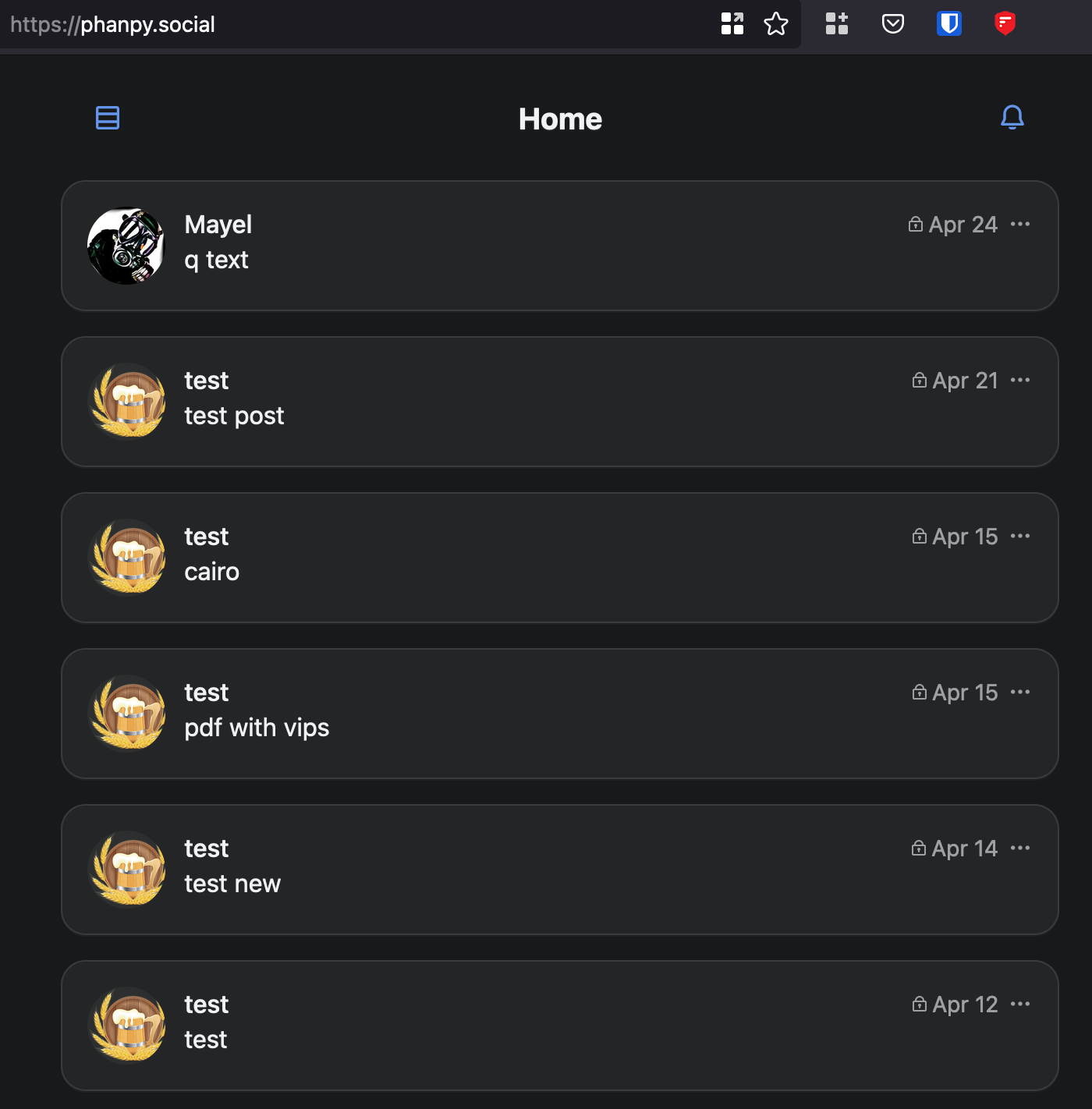 Screenshot of a Bonfire feed in the Phanpy client app Screenshot of a Bonfire feed in the Phanpy client app
