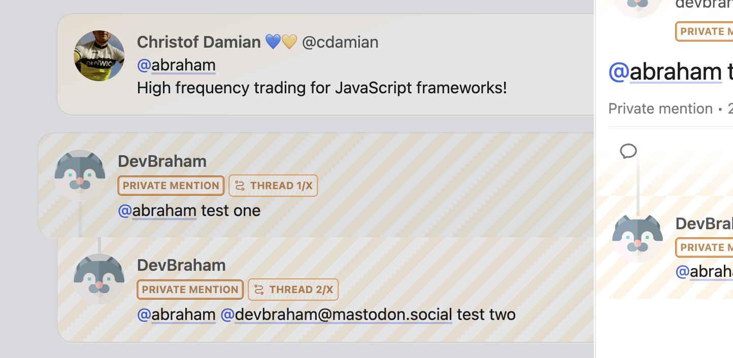 rounded stair step for staggered private mentions