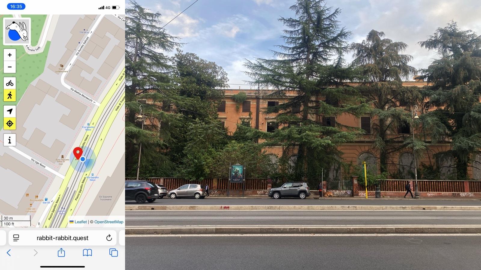 Rabbit Quest Geohashing 20251027-W-AY68OD* On foot* 41.8811, 12.4673* 27 October 2025* 425.11 ppm CO2* [OpenStreetMap...