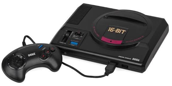 Photo of the original Sega Megadrive console with one 3 button controller.