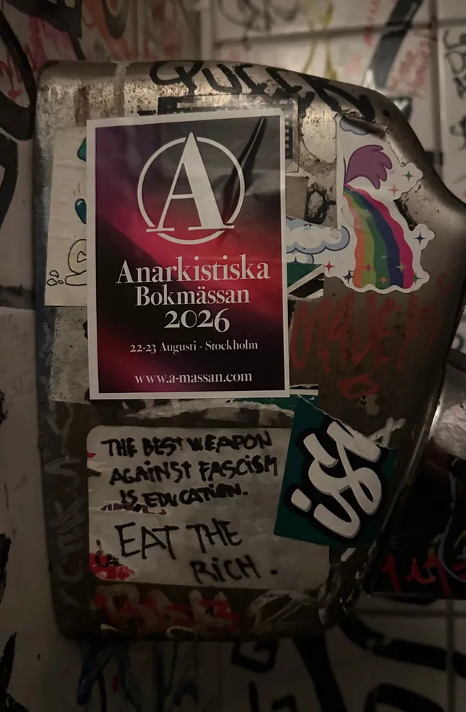 Affisch från anarkistiska bokmässan.