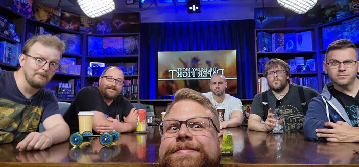 The LRR crew sitting around the table