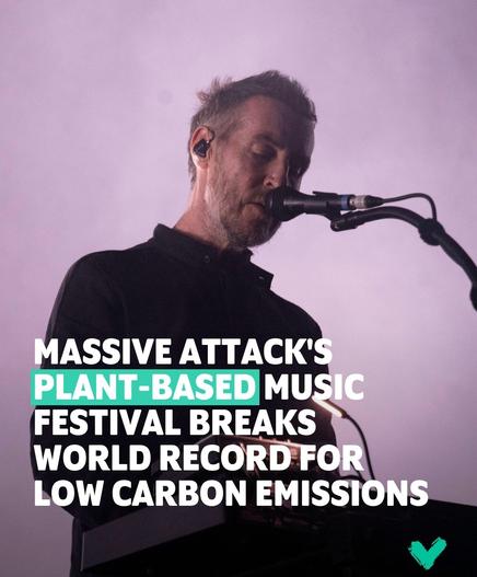 Robert Del Naja - am Microphon, MASSIVE ATTACK'S PLANT-BASED MUSIC FESTIVAL BREAKS WORLD RECORD FOR LOW CARBON EMISSIONS