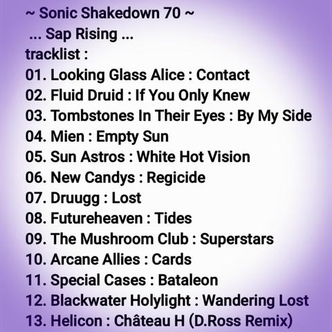 ~ Sonic Shakedown 70 Tracklist ~ 
... sap rising ...

enjoy! 🌱🌷 https://www.mixcloud.com/sequinworld/sonic-shakedown-70/