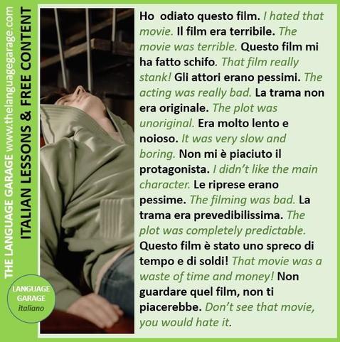 Italian vocabulary and expressions for movies you don't like, image of a bored looking young man